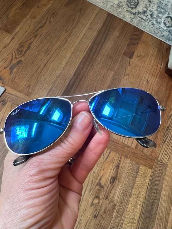 Ray-Ban Chromance Silver Frame Sunglasses  polarized Blue Mirror Lenses RB 3562 main image 9